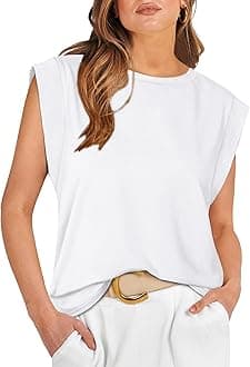 Cap Sleeve Tops for Women Summer Top Basic Tee Shirts Business Casual Tank Loose Fit 2026 Fashion