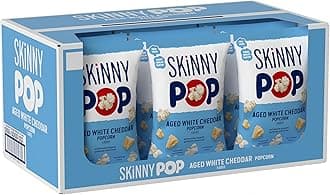SkinnyPop Popcorn, Aged White Cheddar, Made with Real Cheese, Whole Grain Snack, 4.4oz Bags (12ct)