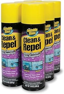 91184-6PK Clean & Repel – Aerosol Glass Cleaner and Rain Repellent, Cleans Exterior Windshields, Repels Rain, Sleet, Snow, Improves Wet Weather Driving Visibility – 19 oz (Pack of 6)