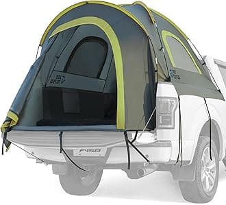 Pickup Truck Tent 6.0ft, Waterproof PU2000mm Double Layer for 2 Person, Portable Truck Bed Tent with Rainfly - Green, Fiberglass Pole