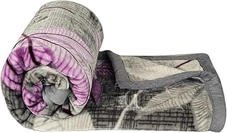 BSB Home Super Soft Cloudy Printed Single Bed Blanket for Heavy Winter, Single Ply Mink Blanket King Size with 152 x 220 Cm 2.5 Kg (Pink, Pack of 1) Polyester