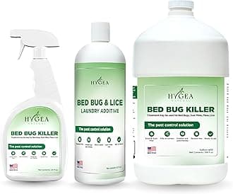 Hygea Natural Combo Pack, Natural Formula, Child & Pet Friendly, Odorless, Includes Bed Bug Spray 24 Ounce, Refill 128 Ounce & Laundry Additive 32 Ounce