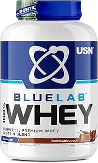 USN Blue Lab Whey Protein Powder: Chocolate - Whey Protein 2kg - Post-Workout - Whey Isolate - Muscle Building Powder Supplement With Added BCAAs