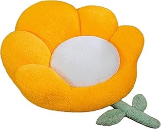 Flower Seat Cushion Cute Floor Pillow Thickened Flower Shape Floor Pillows Seating for Adults Floor Cushions for Relax Yoga Meditation Yellow 25.59" x 23.62"