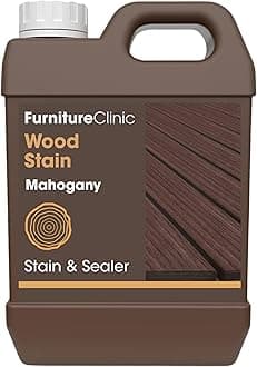Furniture Clinic Wood Stain | Water Based | Fast Drying, Low Odor, & Non-Toxic | Multiple Finishes | for Indoor & Outdoor Furniture and More | Mahogany (85 Fl Oz / 2500ml)