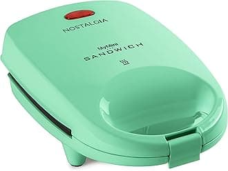 MyMini Personal Sandwich Maker, Nonstick Panini Press, Pizza Pockets, Quesadillas, Mint Green