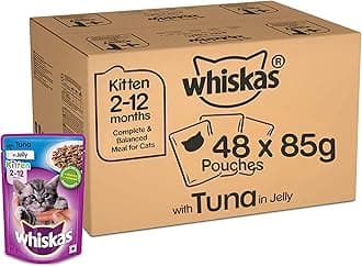 Kitten (2-12 Months) Wet Cat Food, Tuna in Jelly Flavour, 48 x 85 g Pouches