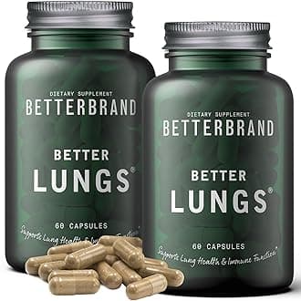 BetterbrandBetterLungs Daily Respiratory Health Supplement (60 Capsules) | with Vitamin D, Elderberry, Ginseng, Mullein, and Reishi Mushroom | for Lung Health and Allergy Relief (Pack of 2)