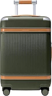 Paravel Aviator Luggage | Carbon Neutral Made with Recycled Material & Vegan Leather | Carry-on Luggage | Safari Green