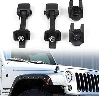 OEM JK Hood Latches,Original Factory Hood Latch Kit for 2007-2018 Jeep Wrangler JK Unlimited Rubicon Sahara Sports Accessories, 1 Pair, Black