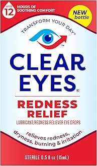 Clear Eyes Redness Eye Relief Eye Drops, 0.5 fl oz (Pack of 1)