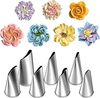7Pieces/set Cake Decorating Tips Set Cream Icing Piping Fondant Rose Nozzle Pastry Tools Fondant Decorating Tools