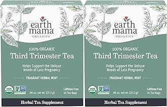 Organic Third Trimester Tea Bags | 100% USDA Organic Herbal Tea for Late Pregnancy Comfort + Childbirth Preparation, 16 Teabags Per Box (2-Pack)
