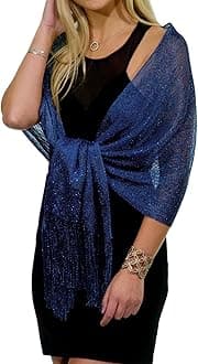 Shawls and Wraps for Evening Dresses, Metallic Glitter Shawls for Women, Sparkling Wedding Giving Shawl Gift