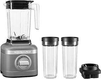 KitchenAid K150 3 Speed Ice Crushing Blender with 2 Personal Blender Jars - KSB1332Y - Matte Charcoal Grey, Dark Grey, 48 oz
