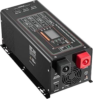 VEVOR Pure Sine Wave Inverter Charger, 3000 Watt, DC 24V to AC 120V Power Inverter with LCD Display, Remote Control, Solar Inverter for Off-Grid Solar RV Boat Home, Compatible with Various Batteries