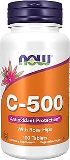NOW Foods Supplements, Vitamin C-500 with Rose Hips, Antioxidant Protection*, 100 Tablets