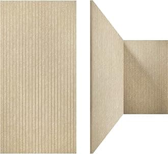 UMIACOUSTICS Art Acoustic Panels Sound Absorbing 3 Pack Premium Acoustical Wall Panel, 48 X 24 X 0.4 Inches Decorative Sound Proof Foam Panels, Creative Slotting Design Equidistant Slot, Light Tan