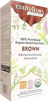 Cultivator's Herbal Hair Color - Ammonia-Free, Natural Color Powder for Women and Men (Brown) - 100g