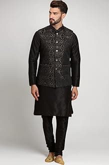 Men's Kurta Churidar Pyjama with Nehru Bandhgala Jacket