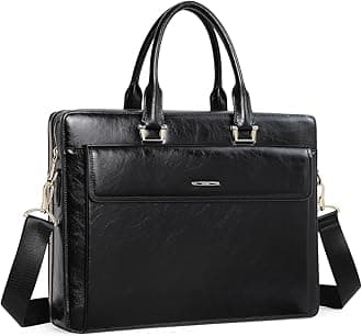 CLUCI Briefcase for Women Oil Wax Leather Business 15.6 Inch Laptop Handbag Vintage Slim Large Shoulder Work Bag | Oil Wax Leather, Business, 15.6 Inch, Laptop, Vintage, Slim