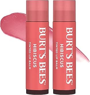 100% Natural Moisturizing Tinted Lip Balm, Hibiscus, 1 Tube, Pack of 2