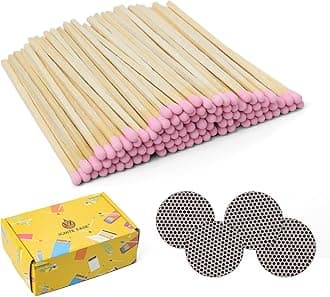 4" Pink Matches, 100 Count Long Safety Wood Matches for Candles, Fireplace | Match Sticks with Striker, Boxed Match By IGNITE EASE