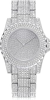 ADSBIAOYE Unisex Luxury Diamond Watch Fashion Large dial Roman Numerals with Calendar Watch