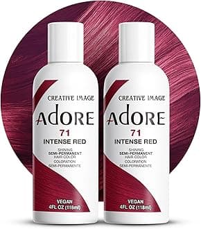 Adore Semi Permanent Hair Color - Vegan and Cruelty-Free Hair Dye - 4 Fl Oz - 071 Intense Red (Pack of 2)