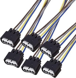 Fogfar 6 PCS Ignition Coil Connector, Ignition Coil Wire Harness Connector Plug, Compatible with Toyota Camry Corolla Reiz Camry RAV4 (Black)
