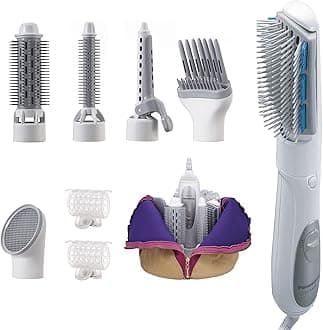 Eh Ka81 Hair Styler With 6 Attachments, Curler, Straightener & Dryer, White, 491.64179685.17