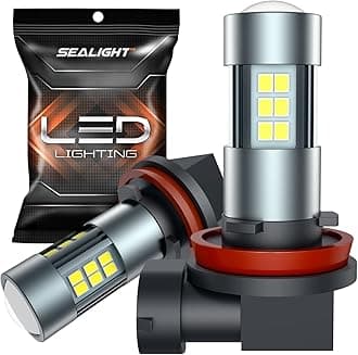 H11 H8 H16 LED Fog Light Bulbs or DRL, Real 360° illumination Fog Bulbs, 6000K 400% Brightness Upgraded, H16 Front Fog Lamp,Non-polarity, Pack of 2, Plug&Play