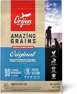 ORIJEN Amazing Grains High Protein Dry Dog Food Original Recipe 4lb Bag