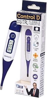 Control D Plastic Waterproof Flexible Tip Digital Thermometer For Adult And Kids (White, Blue)