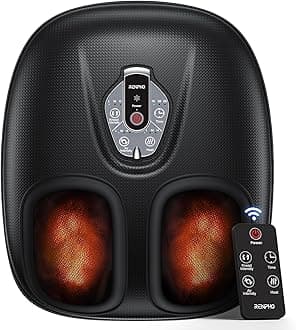 Foot Massager Machine with Heat [2026 Upgraded], Shiatsu Foot Massager for Plantar Fasciitis, Birthday Gifts for Women Men, Cordless Control, FSA Eligible HSA Store Eligible Massager, Black