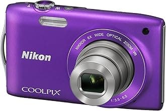 Nikon Coolpix S3300 Digital Camera - Purple (16MP, 6x Optical Zoom) 2.7 inch LCD (Renewed)