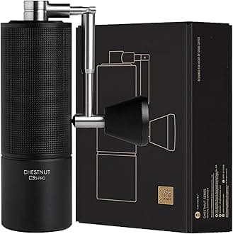 Chestnut C3S Pro Manual Coffee Grinder, Premium Integrated All-Metal Design, Portable Hand Coffee Grinder with Foldable Handle, Suitable for Espresso to French Press, Black