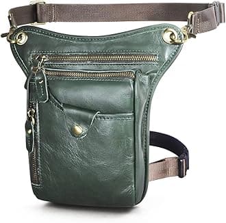 Le'aokuu Women Men's Genuine Leather Sporting Riding Hip Bum Fanny Waist Pack Drop Thigh Leg Cross Over Bag Pouches