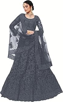 Yeoja CreationEmbroidered Semi Stitched Lehenga Choli