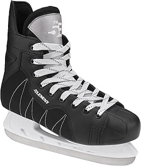 5th Element Stealth Ice Hockey Skates - Perfect for Recreational Ice Skating and Hockey – Moisture-Resistant Liner – True-to-Size Fit (Black/White, 6.0)