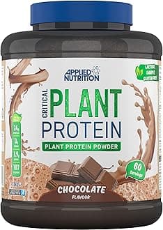 Plant Protein Powder – Critical Plant Vegan Protein Shake with SOYA, Pea, Brown Rice Proteins & Essential Amino Acids - Dairy-Free Gym Supplement (1.8kg - 60 Servings) (Chocolate)