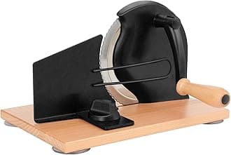 Manual Bread Slicer with Hand Crank- Adjustable Thickness Bread Cutter for Even Slices, Perfect for Homemade Sourdough, Sandwich, and More, Black