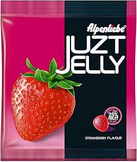 Alpenliebe Juzt Jelly, Strawberry Flavour Pouch, 380 g, 100 pc