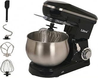 Libra Digital Stand Mixer with Inbuilt Presets | Multifunctional 1300 Watts Dough Kneader | 5.5 Lit SS Bowl | 4 Safety Features | Metal Gears & Planetary Rotation, Black
