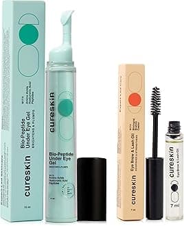 Eye Care Combo | Eye Brow & Lash Oil | Bio-Peptide Under Eye Gel to Reduce Dark Circles | Eyelash Growth Serum | Under Eye Cream for Dark Circles for Women and Men