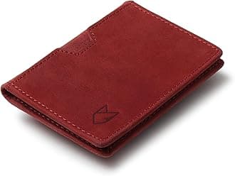 FOXHACKLE Credit Card Holder Minimalist Slim Leather Wallet for Men & Women Front Pocket Small Thin Card Men’s Wallet (Hunter Red)