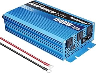 Cantonape 1500W Pure Sine Wave Inverter 12V to 110V/120V 3000W Peak Power Converter DC to AC with LCD Display, 3 AC Outlets for Car Boat Truck RV Solar Power