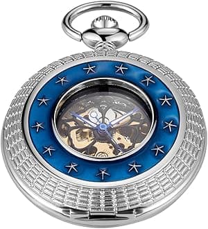 Mechanical Pocket Watch,Fashion Pendant Retro Hollow Unisex Automatic Mechanical Pocket Watch Gift…
