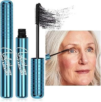 Volumizing Mascara for Older Women 60 Plus - Lengthening & Thickening Formula, Smudge-Proof, Clump-Free, Waterproof Mascara for Thin Lashes, Ultra-Defining Lash Lift for Mature Eyes (Black, 1)