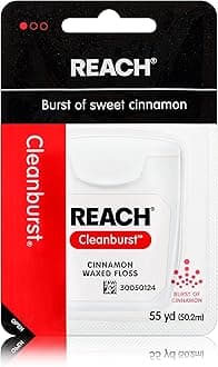 Waxed Dental Floss, Cinnamon, Plaque Remover for Teeth, Shred Resistant, Floss Slides Smoothly, Easy to Use, Waxed, Deep Cleaning Teeth, Oral Care, PFAS Free, for Adults & Kids, 1 Pack, 55 yd